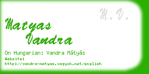 matyas vandra business card
